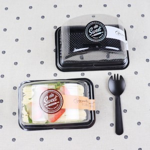 อาหารที่ใช้แล้วทิ้งกล่องพุพองปลอดสารพิษโค้งล้างเค้ก Takeaway กล่องบรรจุภัณฑ์กล่องบรรจุภัณฑ์ขนมหวาน