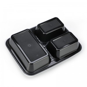 กล่องใส่อาหารพลาสติก PP แบบใช้แล้วทิ้งกล่องเก็บของพลาสติกกล่องอาหารกลางวันพร้อมฝาปิด