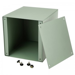 mint green metal urn