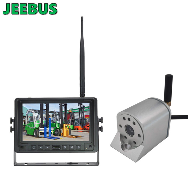 กล้องรักษาความปลอดภัยไร้สายไร้สาย 2.4GHz พร้อมระบบตรวจสอบที่จอดรถ AHD 7inch DVR Monitor สำหรับ Forlktruck และวิศวกรรม