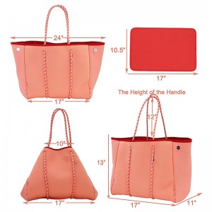 สั่งทำกระเป๋าชายหาดเทียมนีโอพรีนกันน้ำแบบเจาะรูพร้อมกระเป๋านีโอพรีน