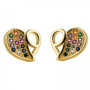 สตรีในยุโรปและอเมริกาใหม่สไตล์ดอกไม้ผีเสื้อต่างหูโอ้อวดสร้างสรรค์อินเทรนด์ฝังเพทายต่างหูสายรุ้งผู้หญิง