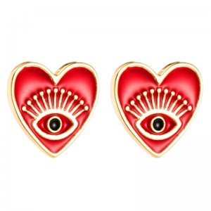 Amazon ข้ามพรมแดนต่างหูแฟชั่นเครื่องประดับแฟชั่นในยุโรปและอเมริกาแองเจิลตาต่างหูทองแดง ins ต่างหูรูปหัวใจ