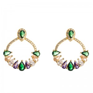 บุคลิกภาพยุโรปและอเมริกาต่างหูทองเหลืองอารมณ์หญิงต่างหูไมโครอินแล้ดสีต่างหูต่างหูรูปดอกไม้ญี่ปุ่นและเกาหลีเครื่องประดั...