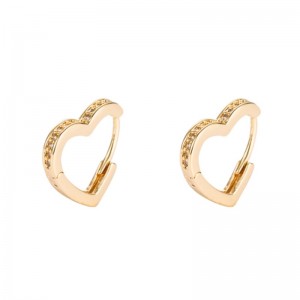 INS ข้ามพรมแดนต่างหูแฟชั่นเกาหลีทองเหลืองไมโครอินแล้ดต่างหูเพทายหญิงยุโรปและอเมริกาอารมณ์ต่างหูรูปหัวใจขนาดเล็ก