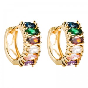 ยุโรปและอเมริกาแนวโน้มการค้าข้ามพรมแดนต่างหูต่างหูต่างหูสุภาพสตรีสีเพทายไมโครง่ายลมโรงงานต่างหูขายส่ง