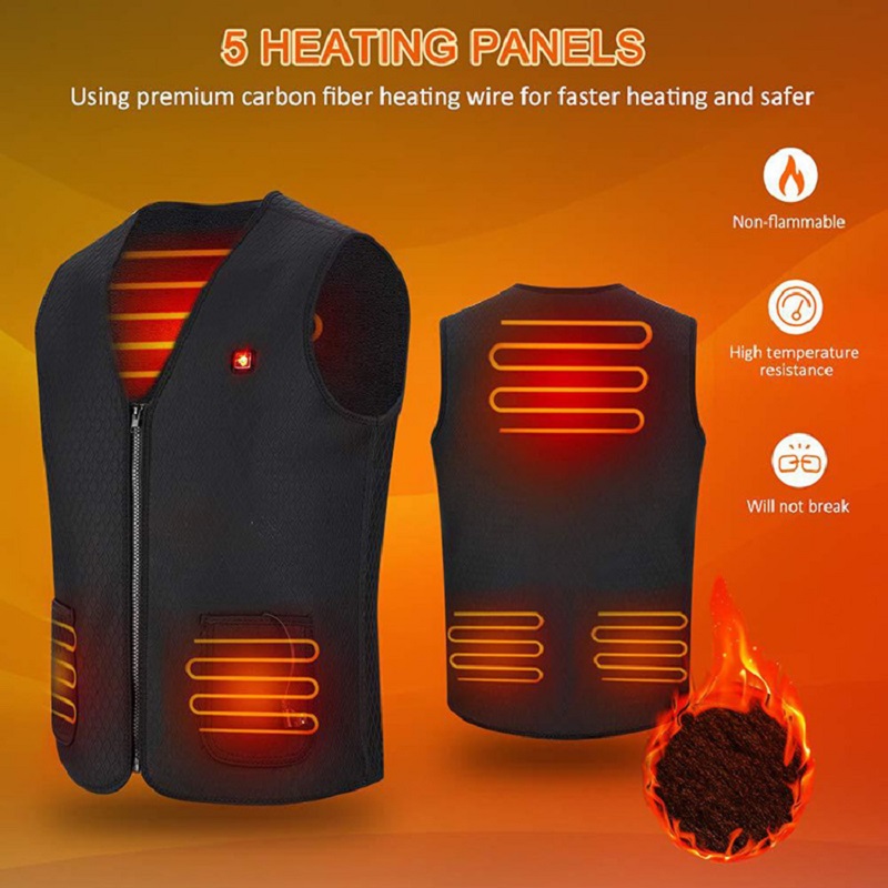 กันน้ำอุ่นเสื้อกั๊กขนแกะบุรุษเสื้อกั๊กกล้ามเนื้อเสื้อผ้าอุ่น Bodywarmer ทำงานไฟฟ้าแจ็คเก็ตความร้อนน้ำหนักเสื้อกั๊ก