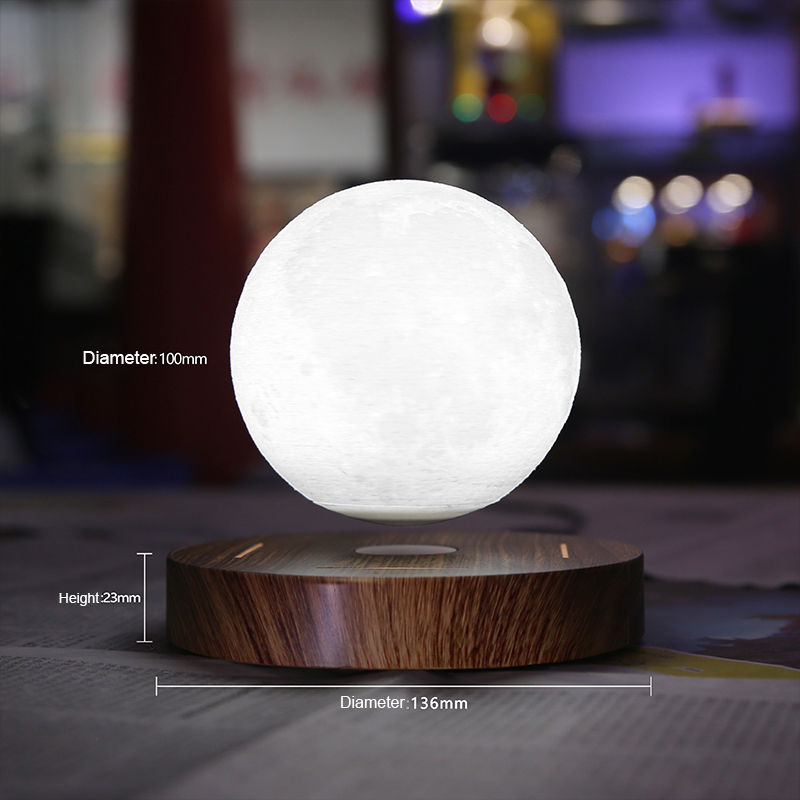 สร้างสรรค์ของขวัญโฮมออฟฟิศตกแต่งห้องนั่งเล่นแสงสว่างสวิทช์แม่เหล็กลอยโคมไฟ 3D ลอยแสงดวงจันทร์