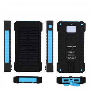 ธนาคารพลังงานแสงอาทิตย์คู่ USB Power Bank 20000mAh เครื่องชาร์จแบตเตอรี่กันน้ำแผงเซลล์แสงอาทิตย์แบบพกพาภายนอกพร้อมไฟ LED