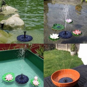 Fattain Fountain พลังงานแสงอาทิตย์ Birdbath น้ำพุ, 1.4 วัตต์แผงเซลล์แสงอาทิตย์ชุดปั๊มน้ำพลังงานแสงอาทิตย์ลอยน้ำพุชุดน้ำพุพลังงานแสงอาทิ...