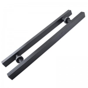 SS-031 สีดำคุณภาพสูงสแตนเลสสตีลประตูสตีลดึงด้ามจับมือจับรูปสองด้าน, ขนาดสองนิ้วที่จับประตูบานเลื่อนสี่เหลี่ยมจัตุรัสสี่เหลี...