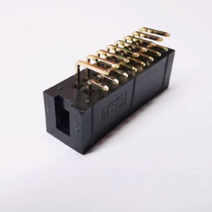 2x8P 2.54mm พิทช์มุมขวากล่องจุ่มกล่องหัวซ็อกเก็ตหญิง