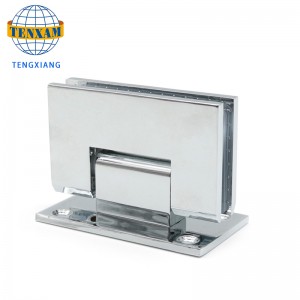 ความแม่นยำระดับสูงหล่อโลหะผสมสังกะสีหนา 304 ห้องน้ำ beveled 90 องศาแก้วบานพับประตูคลิป