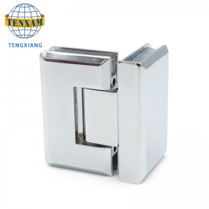 90 องศาแสดงบานพับประตูกระจกสแตนเลสห้องน้ำหนีบ