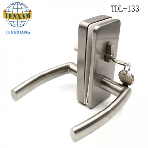 เชิงพาณิชย์ Frameless ประตูกระจกล็อคตะขอล็อคด้วยลูกบิด