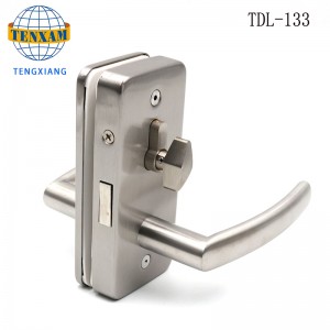 เชิงพาณิชย์ Frameless ประตูกระจกล็อคตะขอล็อคด้วยลูกบิด