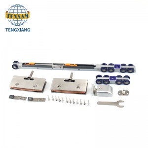 อุปกรณ์เฟอร์นิเจอร์คู่มือการติดตามฮาร์ดแวร์ลูกกลิ้งประตูบานเลื่อนไม้ที่มี 8 ล้อ