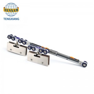 อุปกรณ์เฟอร์นิเจอร์คู่มือการติดตามฮาร์ดแวร์ลูกกลิ้งประตูบานเลื่อนไม้ที่มี 8 ล้อ