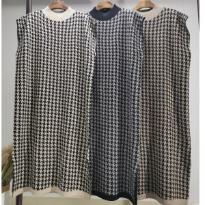 แฟชั่นสบาย ๆ ที่เรียบง่ายขนสัตว์เสื้อกันหนาวพันกรณีนกครึ่งปกสูงชุดเสื้อกั๊ก 69065#