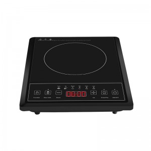 A13 เตาเดี่ยวเหนี่ยวนำปรุงอาหารเหนี่ยวนำบางเฉียบพลังงาน 8 ระดับและการควบคุมอุณหภูมิด้วยแผงกระจกขัดสีดำ