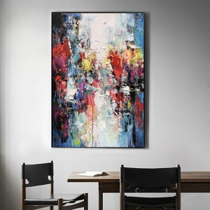 ทำมือที่เรียบง่ายนามธรรมมือวาดภาพสีน้ำมันจิตรกรรมตกแต่งบ้านศิลปะทำงานบนผืนผ้าใบ