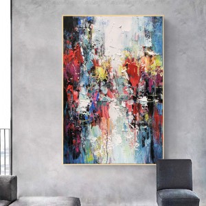 ทำมือที่เรียบง่ายนามธรรมมือวาดภาพสีน้ำมันจิตรกรรมตกแต่งบ้านศิลปะทำงานบนผืนผ้าใบ