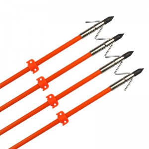 110021-OG ELONG กลางแจ้ง OD8MM 32 นิ้วลูกศรโบว์ไฟไฟเบอร์กลาสเพลายิงธนูการประมง