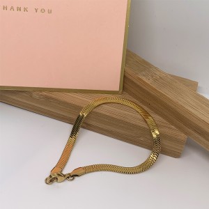 แฟชั่นยุโรปและอเมริกาสแตนเลสโซ่ใบมีดชุบทอง