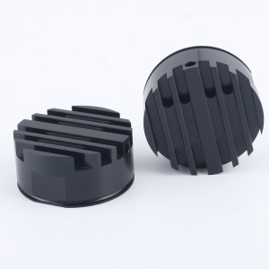 การอัดขึ้นรูปที่กำหนดเอง cnc กลึง anodized รอบอลูมิเนียมระบายความร้อนอลูมิเนียมสีดำนำโปรไฟล์ฮีทซิงค์
