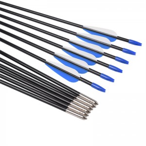 Elong กลางแจ้ง 110083 26 นิ้ว ID5mm เพลาไฟเบอร์กลาสลูกศรยิงธนูการยิงธนูการยิงธนู