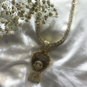 เพทายสร้อยคอหัวฮิปฮอปที่เป็นของแข็ง