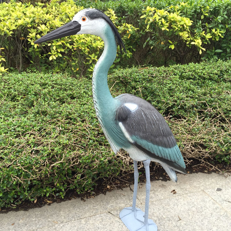 นกกระสาสีฟ้าล่อพลาสติกลานสวนสนามหญ้าศิลปะเครื่องประดับตกแต่ง