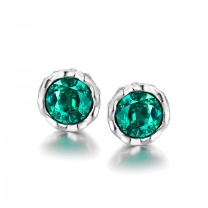 ต่างหูกลมที่เรียบง่ายเวอร์ชั่นเกาหลี