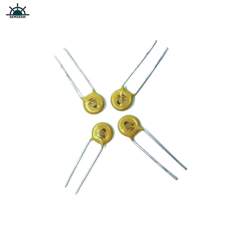 ต้นฉบับ ODM ผู้ผลิตตัวต้านทานสีเหลืองซิลิกอน 10D221 เส้นผ่าศูนย์กลาง 10 มิลลิเมตรโลหะออกไซด์ MOP Varistor สำหรับแหล่งจ่ายไฟ