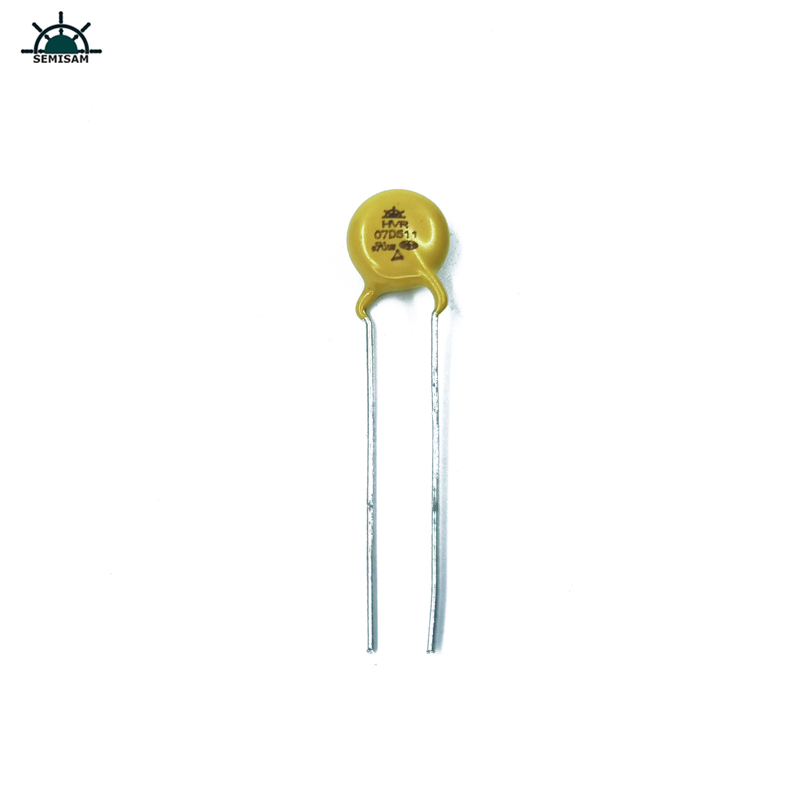 ผู้ผลิตเดิม Long Lead, สีเหลืองซิลิคอน MOV 7D511 510 โวลต์ 7 มิลลิเมตรตัวต้านทาน MOP Varistor