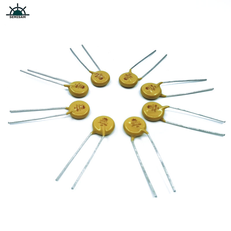 ผู้ผลิตจีนผู้ผลิตผู้ผลิตสีเหลืองซิลิคอน 10d511 เส้นผ่าศูนย์กลาง 10 มิลลิเมตรสังกะสีออกไซด์ MOP Varistor สำหรับแหล่งจ่ายไฟ