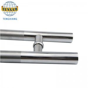 ปรับแต่งหลอดวงกลมสมัยใหม่ H ประเภทสแตนเลสเลื่อนดึงประตูอุปกรณ์ห้องน้ำประตูห้องอาบน้ำประตูกระจกจับ