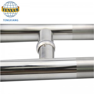 ปรับแต่งหลอดวงกลมสมัยใหม่ H ประเภทสแตนเลสเลื่อนดึงประตูอุปกรณ์ห้องน้ำประตูห้องอาบน้ำประตูกระจกจับ