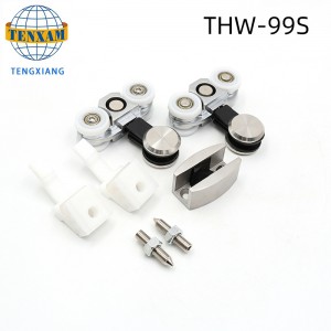 ผลิตภัณฑ์ขายร้อนแขวนล้อสแตนเลสแก้วประตูบานเลื่อนลูกกลิ้งติดตาม