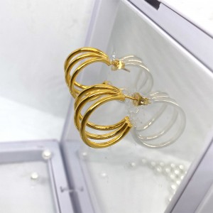 สแตนเลสสูญญากาศชุบทอง 18K/14K ต่างหู