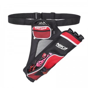 Nika ยิงธนู 430021 RH สีแดง 3 หลอดสะโพกสั่นล่าสัตว์ฝึกยิงธนูลูกศรสั่นผู้ถือโบว์เข็มขัดเอวแขวนเป้าหมายสั่น