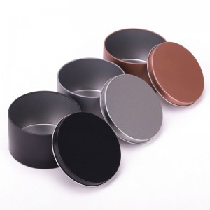 8 ออนซ์สีดำเทียนเทียนขวดน้ำมันหอมระเหยบรรจุภัณฑ์โลหะขวดเทียน 85 * 50 มิลลิเมตร