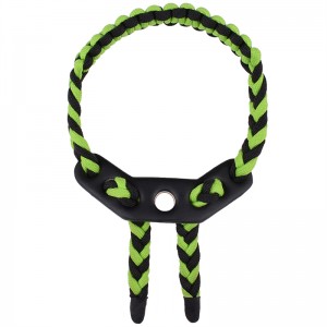 ELONG กลางแจ้ง 470015 ข้อมือสลิงหนังโลหะ Gromet สีเขียวยิงธนูสารประกอบโบว์ยิงล่าสัตว์