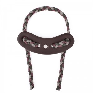 ELONG กลางแจ้ง 470011 ข้อมือสลิงหนังโลหะ Gromet สีเทาสีสำหรับยิงธนูธนูทดกำลังยิง