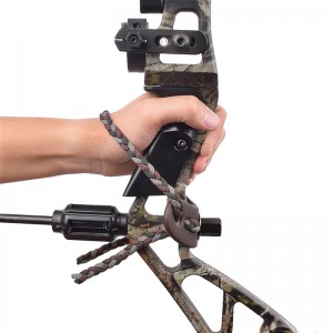 ELONG กลางแจ้ง 470011 ข้อมือสลิงหนังโลหะ Gromet สีเทาสีสำหรับยิงธนูธนูทดกำลังยิง