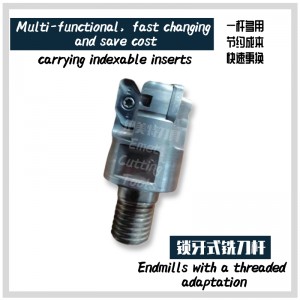 เครื่องมือมิลลิ่ง Emet endmills จมูกจมูก/end เครื่องมือกัดตัดสล็อตและร่องเครื่องมือกัดร่องที่มีการปรับตัวแบบเกลียวที่มีเม็ดมีดที...