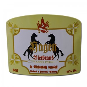 ที่กำหนดเองหรูหราตนเอง Adhesiv E ทอง Alumium สติกเกอร์นูนส่วนบุคคลอลูมิเนียมโลหะฉลากไวน์สำหรับขวดไวน์แดง