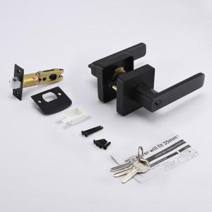 S7801 Zinc Alloy Doft Duty Lock Lock Tubular Lever Lock, Handle Matte Black Keyed เข้าที่จับ