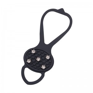 ที่กำหนดเองสีดำซิลิโคนน้ำแข็ง Cleats ค้อนลื่นสำหรับการปีนเขาเดินป่า