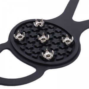 ที่กำหนดเองสีดำซิลิโคนน้ำแข็ง Cleats ค้อนลื่นสำหรับการปีนเขาเดินป่า